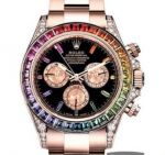 Perfect Replica Rolex Cosmograph Daytona Rainbow Diamond Watches - Oyster,Rose Gold,40MM 